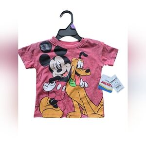 Mickey Mouse & Friends Toddler Tee 12M Mineral Red Pluto Graphic NWT